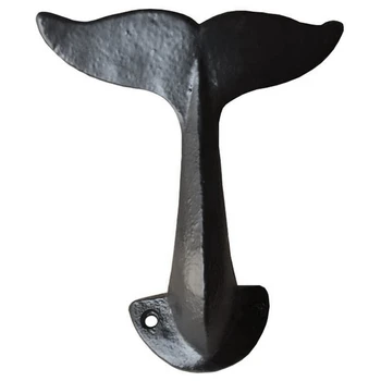 Декоративный Настенный крюк из Чугунного Китового Хвоста С крепежными винтами (18x7x5 см /7X2.75X1.96 дюйма)