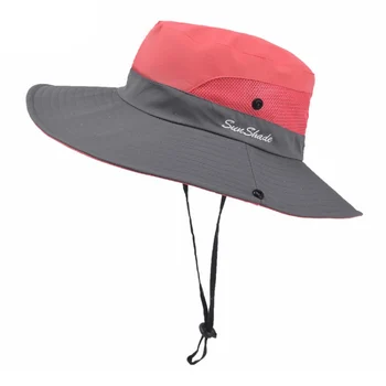 Уличная Женская Панама Солнцезащитные Шляпы Пляжные Солнцезащитные Шляпы Дышащий Хлопок Полиэстер Женская Рыболовная Солнцезащитная Шляпа