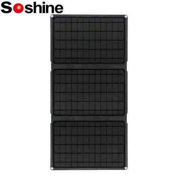 Soshine 20 Вт USB Солнечная Панель Портативное Солнечное Зарядное Устройство 20 Вт QC3.0 Порт Водонепроницаемое Складное Солнечное Зарядное Устройство для Наружной Камеры Кемпинга