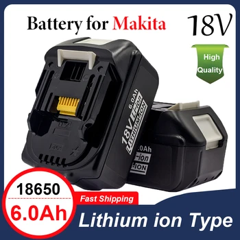 6.0Ah Новейшая Модернизированная Аккумуляторная Батарея BL1860 18 V 6000 mAh Литий-ионная для Makita 18v Battery BL1840 BL1850 BL1830 BL1860B