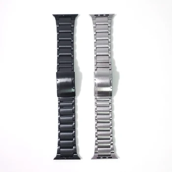 Новый ремешок из титанового сплава с пряжкой из нержавеющей стали для Apple Watch Band 44 мм 42 мм Браслет iWatch SerieS 6 5 4 Ремешок для часов