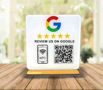 Пользовательская табличка Google Review с кодом сканирования NFC, акриловые вывески для социальных сетей, карточка Google Review для оформления вашего бизнеса, розничных магазинов