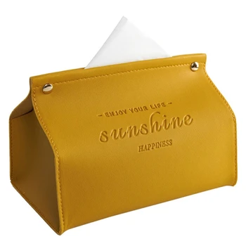 Прямоугольная коробка для салфеток из искусственной кожи для чехла, держатель для салфеток, чехол для бумажных полотенец, прямая поставка
