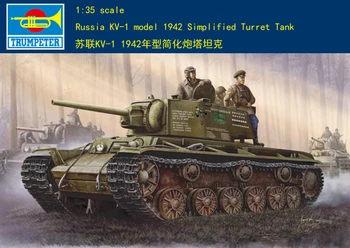 Trumpeter 00358 1/35 Русский КВ-1 модель 1942 года, упрощенная башня, танк 1:35