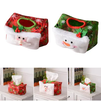Рождественская крышка коробки для салфеток, футляр для салфеток, держатель футляра для бумажных полотенец, ручная Стирка, Крышка коробки для хранения, Украшение рабочего стола для праздничной вечеринки