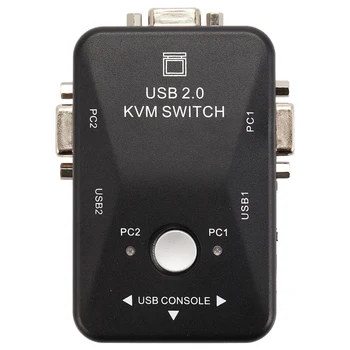 Акция! Usb Kvm Switch Switcher 2 порта Vga Svga распределительная коробка Usb 2.0 мышь клавиатура 1920X1440 распределительная коробка