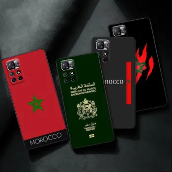 Чехол POCO X3 Pro Для Xiaomi Poco F3 F4 F5 M5s M4 M3 X5 X4 X3 Pro NFC C40 C50 Черный Чехол Для телефона С Флагом Марокко Maroc Passport