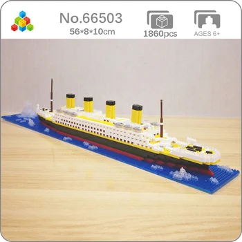 YZ 66503 Фильм Титаник Корабль Лодка Айсберг Северная Атлантика Океан Море 3D Мини Алмазные блоки Кирпичи Строительная игрушка для детей без коробки