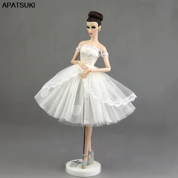 Белое кружевное платье принцессы для куклы Барби, одежда в горошек для куклы Блайт, одежда для кукол, аксессуары для кукол, Кукольный домик, игрушка
