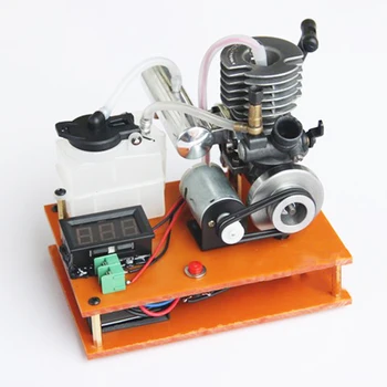 Замена двигателя на метаноле на бензин Самодельный микро бензиновый двигатель Ручной запуск генератора постоянного тока Топливная модель игрушки
