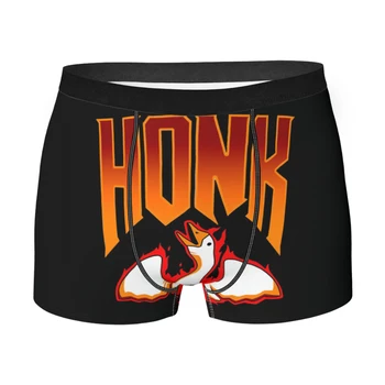 Мужские трусы-боксеры Honk Goose, черное Металлическое Дышащее Креативное нижнее белье, Высококачественные шорты с принтом, подарки на День рождения