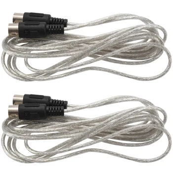 2шт 9,8-футовый разъем для подключения кабеля-удлинителя для музыкальных инструментов от мужчины к мужчине DIN 5-Контактный