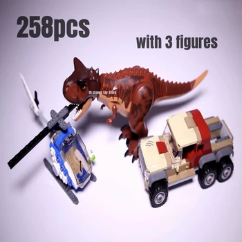 258шт Карнотавр динозавр погоня модель Строительные блоки подходят 76941 Кирпичи Игрушки для детей День рождения Рождественский подарок
