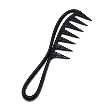 Пластиковая расческа с 2 широкими зубьями Акулы, распутывающая вьющиеся волосы, Парикмахерская расческа для массажа для укладки волос, инструмент для укладки волос