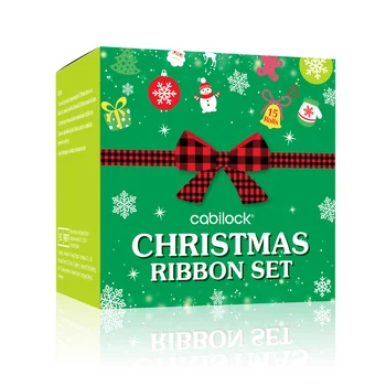 Cabilock 15 рулонов лент для упаковки рождественских подарков Декоративные ленты DIY Полиэфирные ленты для упаковки рождественских подарков