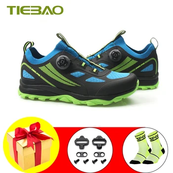 Велосипедная обувь Tiebao Pro, Самоблокирующиеся кроссовки для отдыха на горных велосипедах, Износостойкие дышащие гоночные велосипедные туфли на плоской подошве