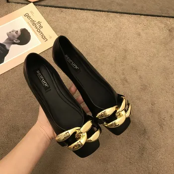 Новые лоферы, туфли, тонкие туфли из мягкой кожи, женская рабочая обувь на плоской подошве с квадратным носком, удобная для работы Женская обувь