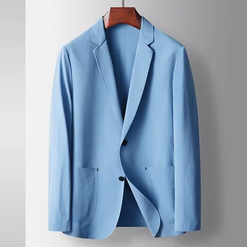 Z288- 2023 Мужской тонкий повседневный солнцезащитный крем, эластичный маленький костюм на весну и осень, однотонная куртка west jacket