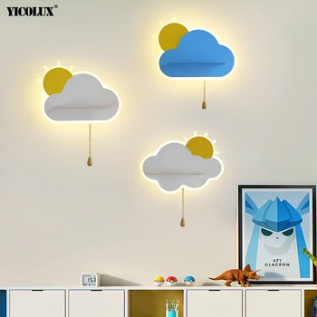 Современные Настенные Светильники Cloud Shape Home Decoration Light Для Гостиной, Прикроватной Тумбочки Спальни, Прохода с выключателем, Внутреннего Освещения